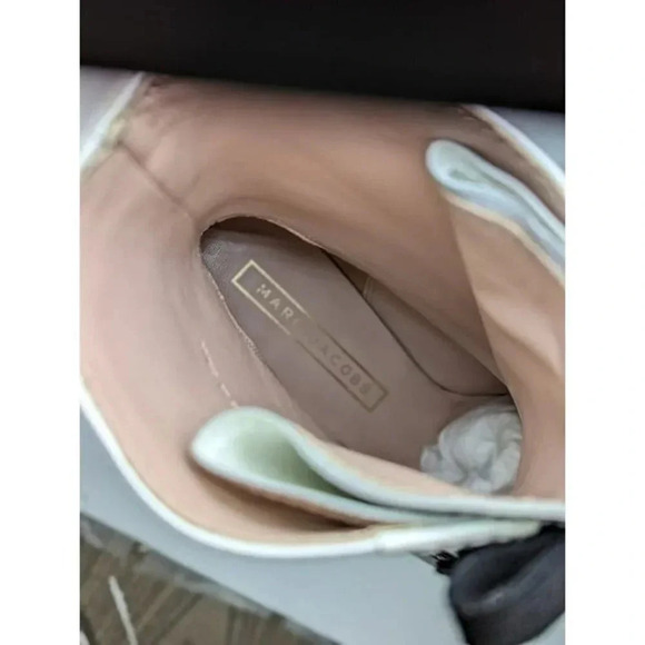 Marc Jacobs Women's Ryder White Leather High-Heel Booties Size 38 EU (MSRP $495) - Picture 6 of 12